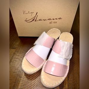 Vintage Havana Pink and White Wedges